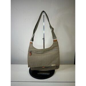 Fossil Vintage Fabric Handbag Multicolor Canvas Pockets Crossbody Shoulder Bag